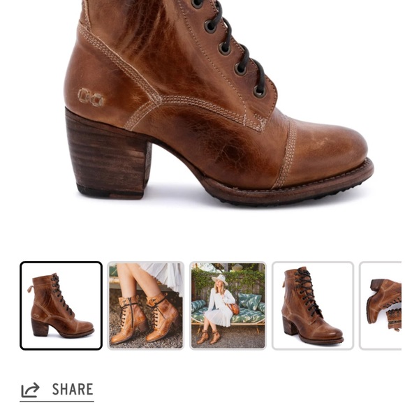 Bed Stu Tan Leather Lace-Up Ankle Booties - Picture 6 of 9